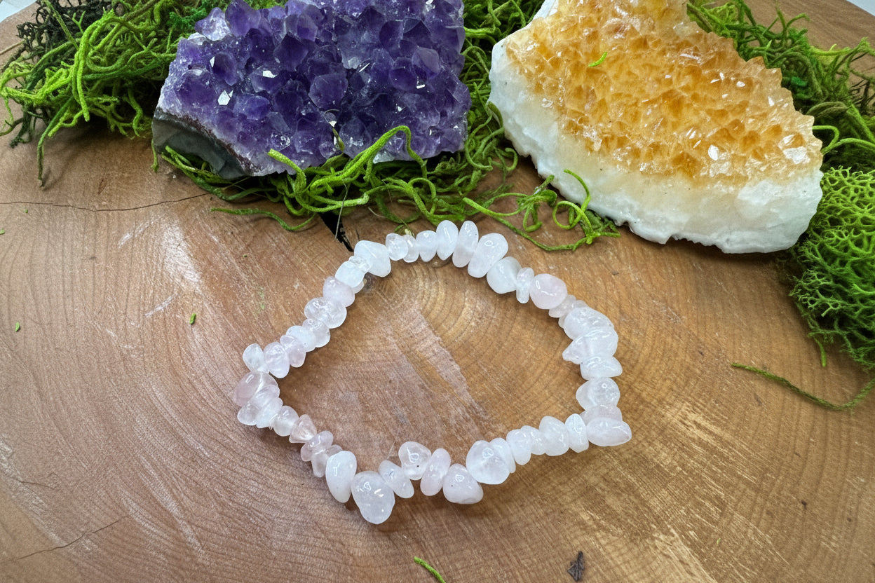 Bracelet éclat Quartz rose