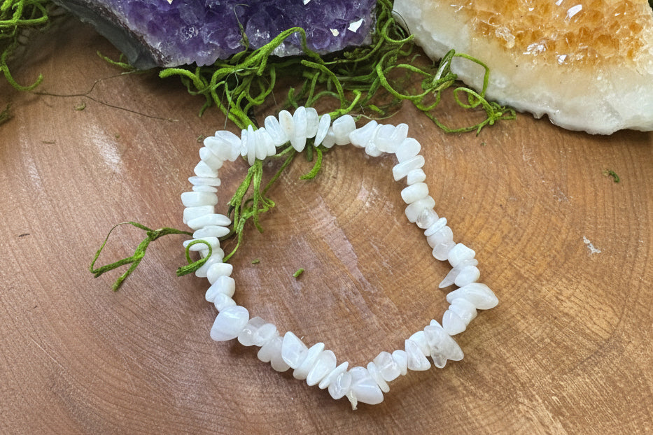 Bracelet éclat quartz laiteux