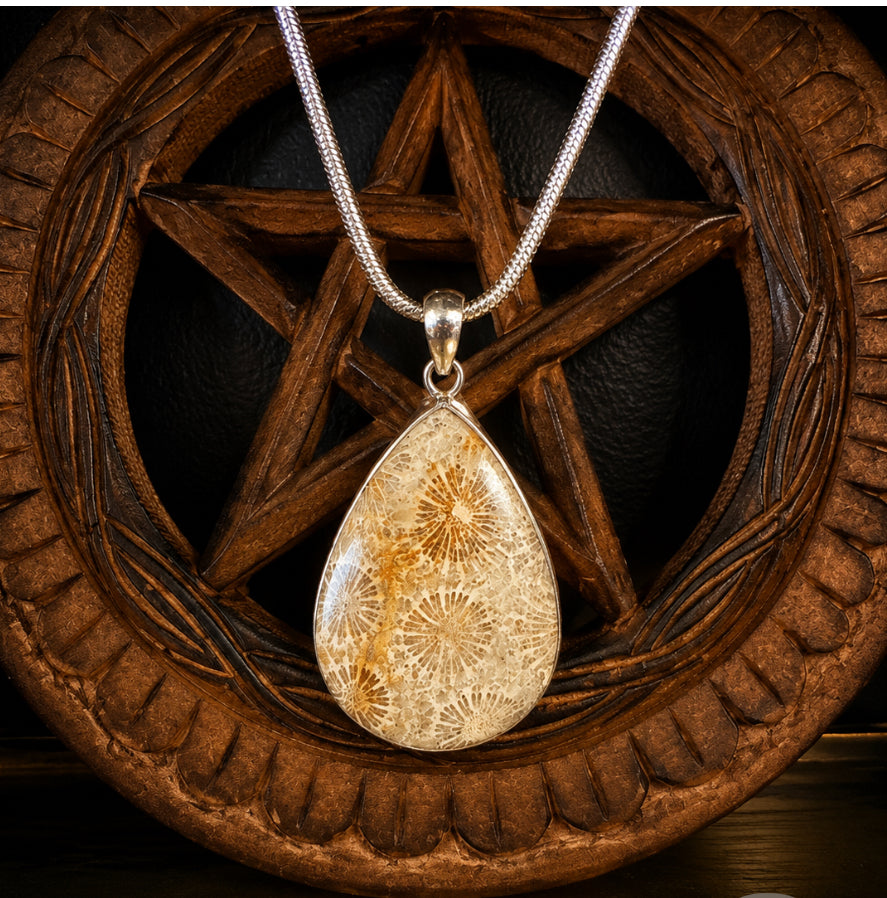 Pendentif agate fleurie