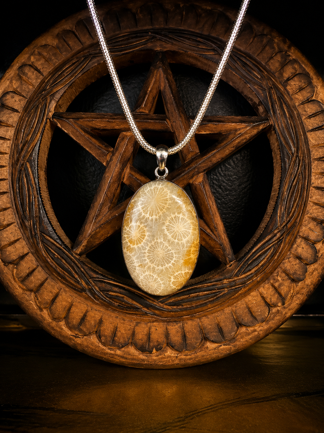 Pendentif agate fleurie