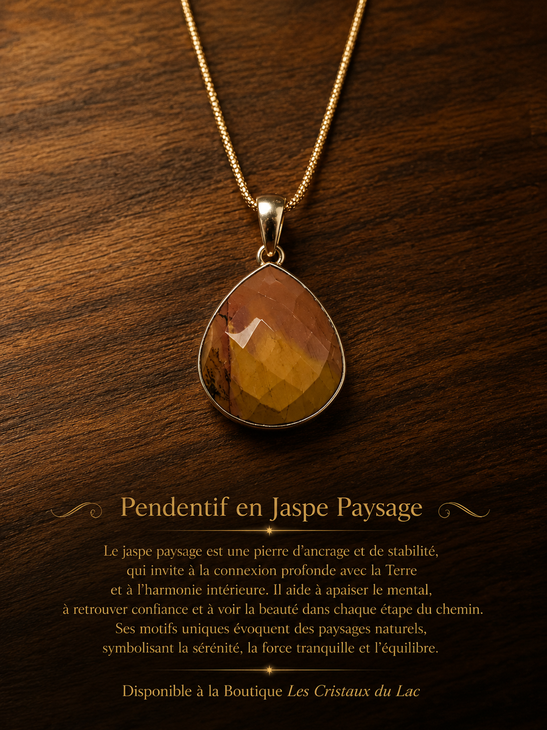 Pendentif jaspe paysage
