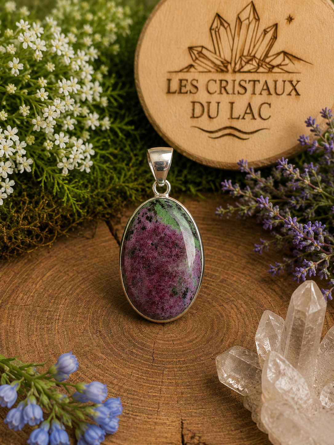 Pendentif Rubis zoïsite Argent 925