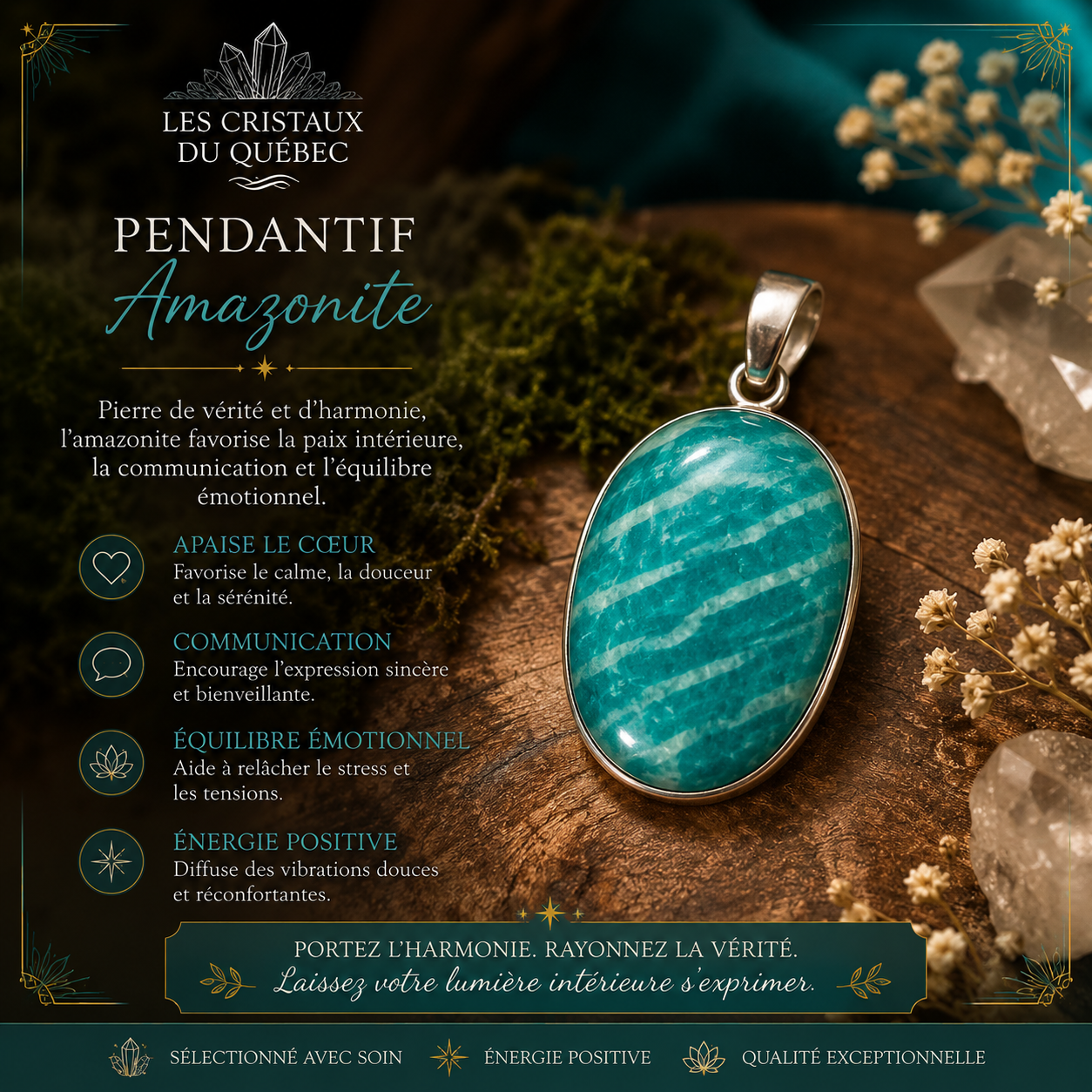 Pendentif en Amazonite