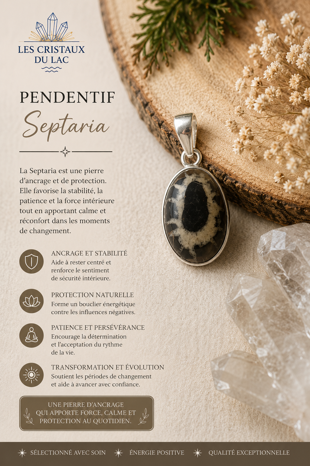 Pendentif septaria