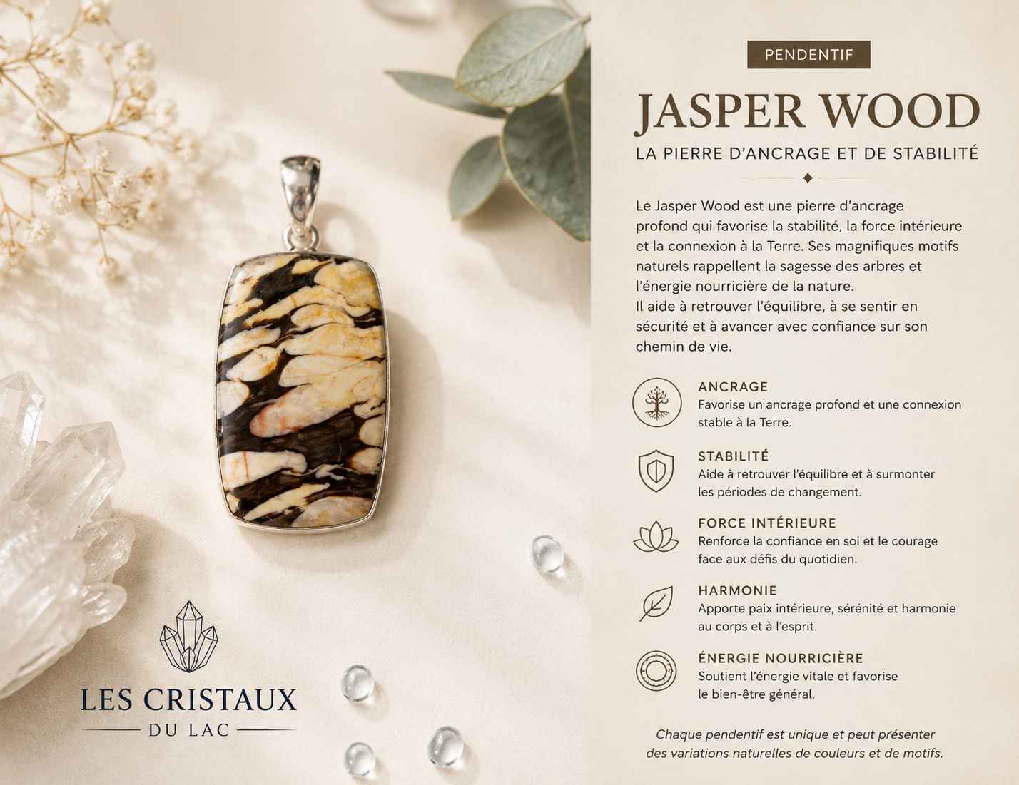 Pendentif jaspe Wood