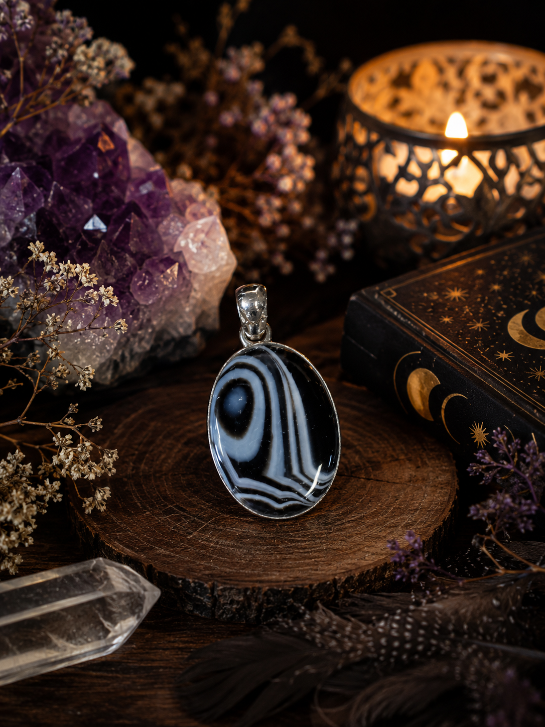 Pendentif agate onyx