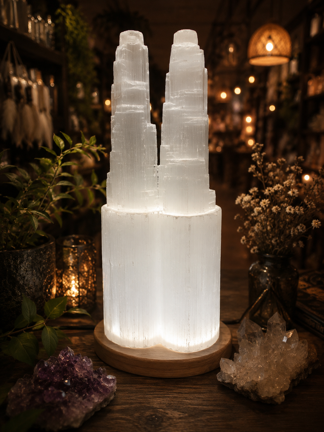 Sélénite iceberg avec lumière