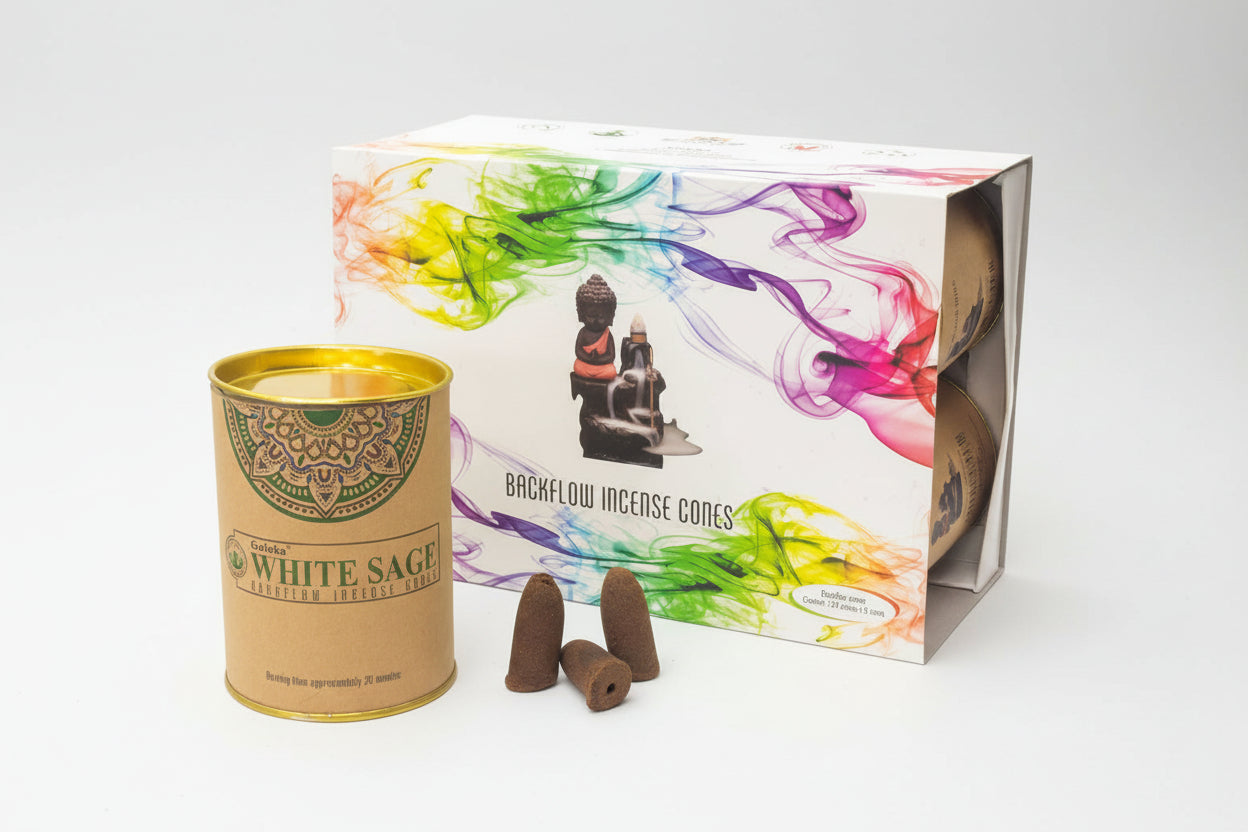 Encens à reflux Goloka Cônes Sauge Blanche