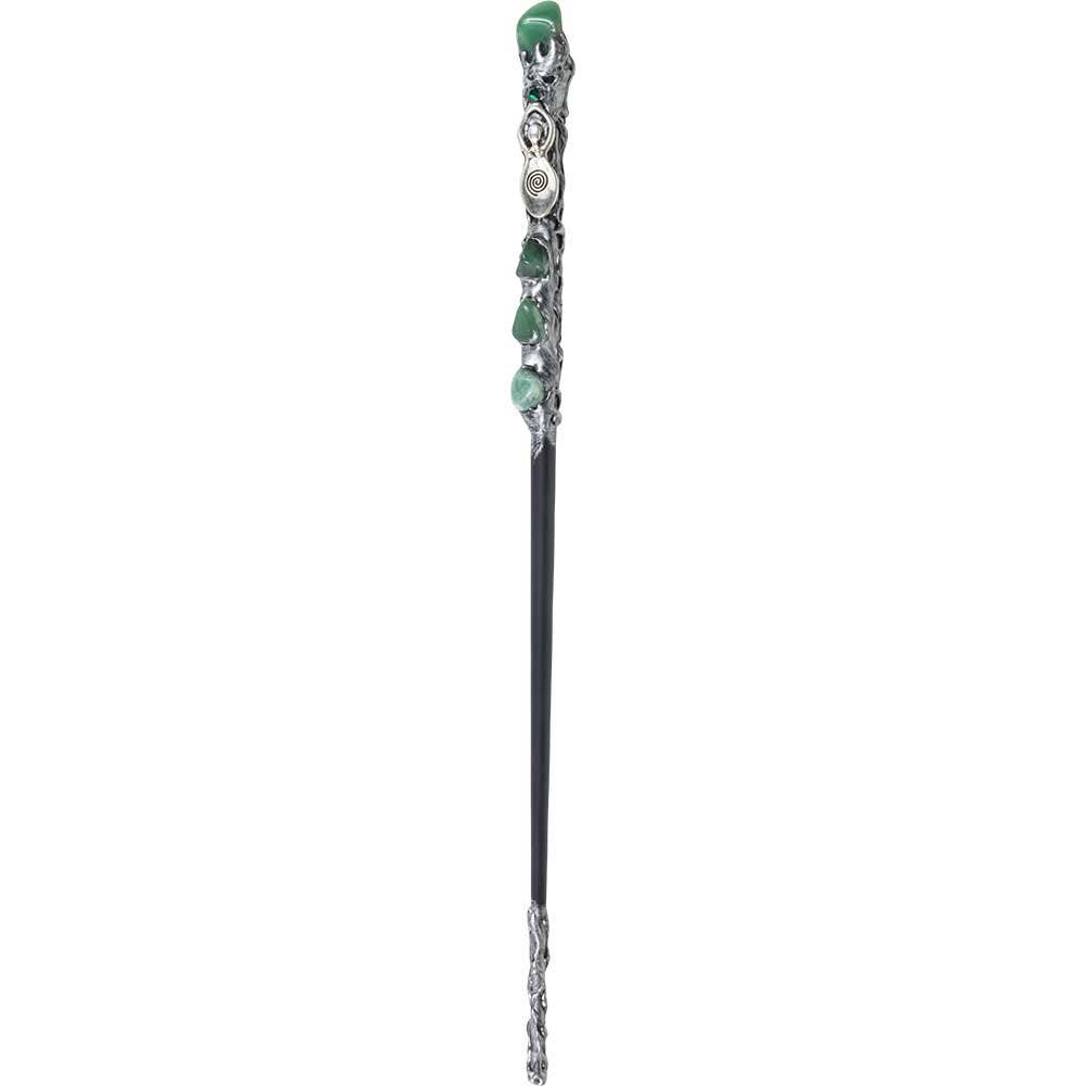 Baguette Magique - Déesse Spirale en Métal avec Aventurine Verte 12,5" de long