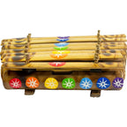 Xylophone en bambou peint à la main Chakras 11"X13"